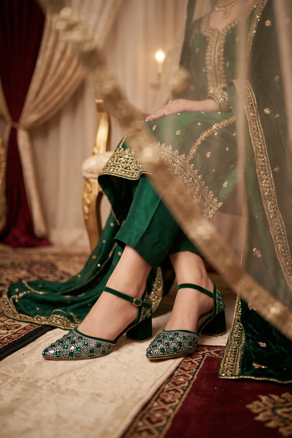 Bridal Court Shoes Green 0450100