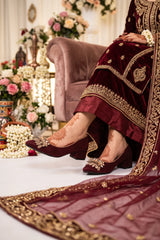 Bridal Court Shoes Maroon 0450068
