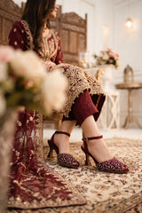 Bridal Court Shoes Maroon 0450095