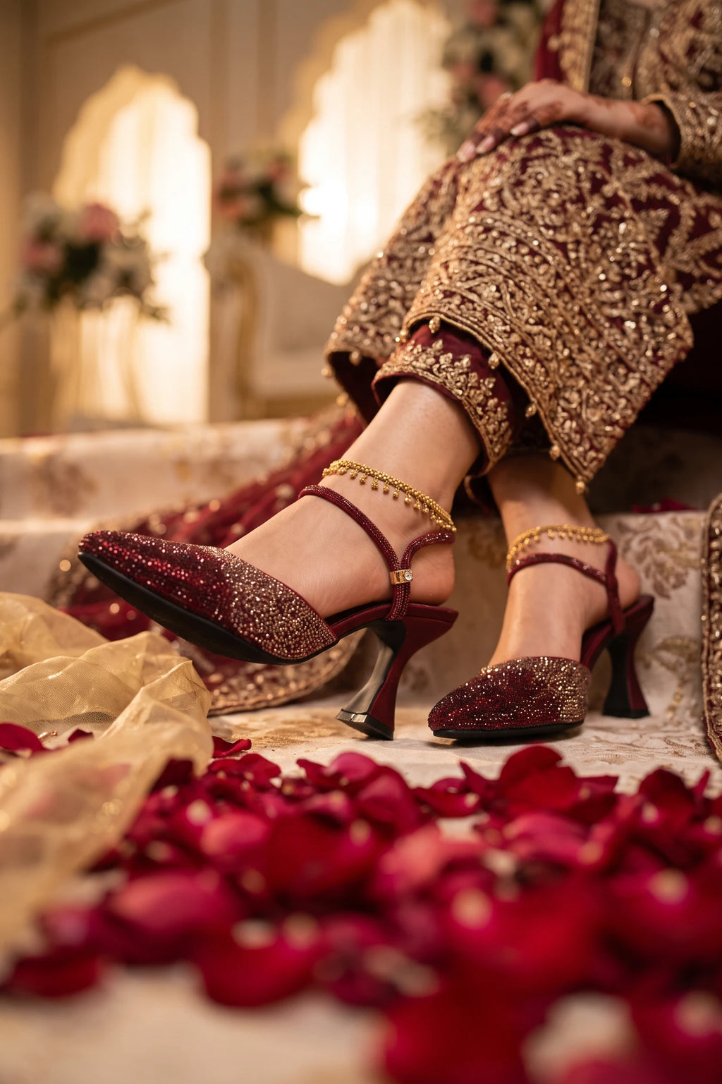 Bridal Court Shoes Maroon 0450149