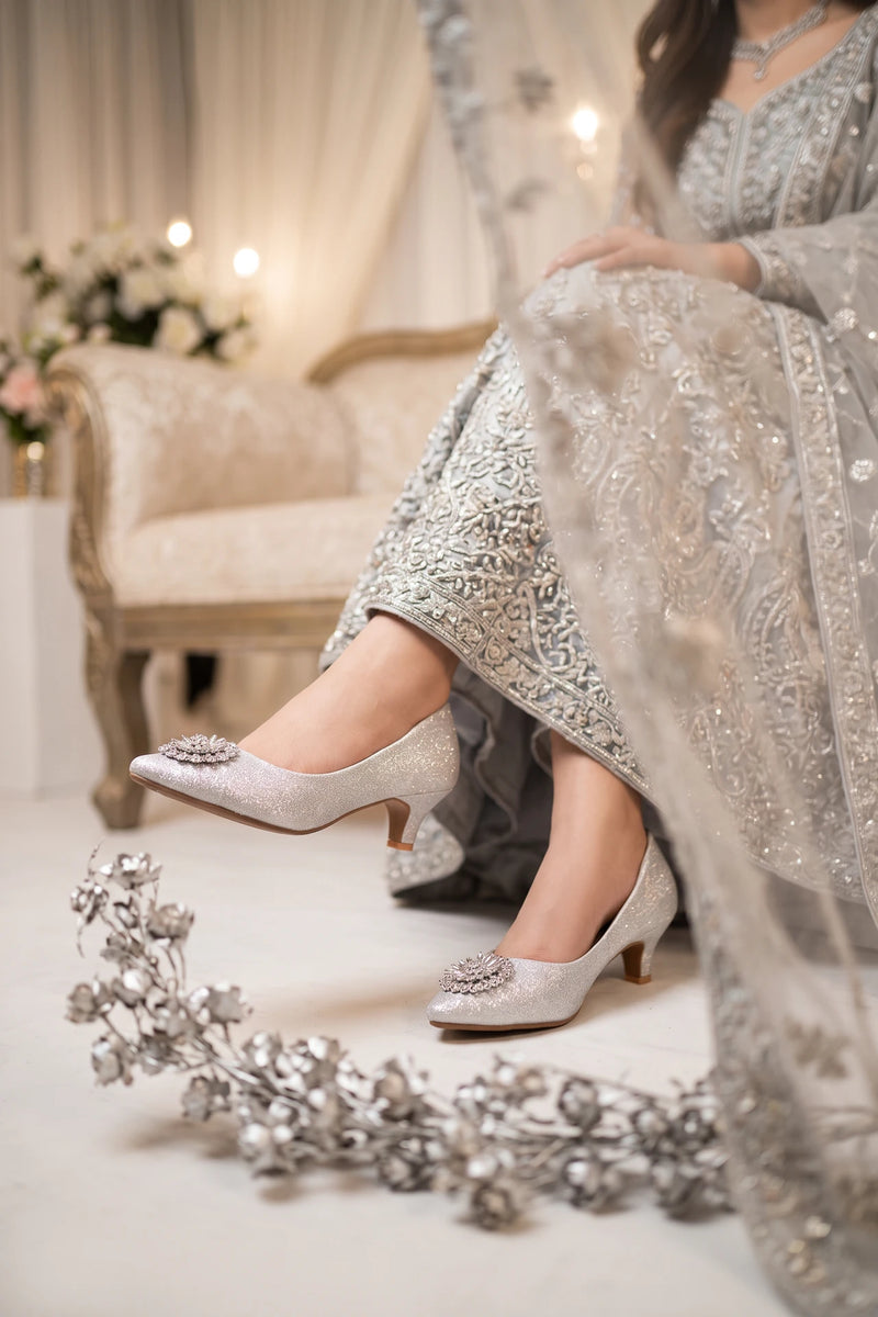 Bridal Court Shoes Silver 0450059