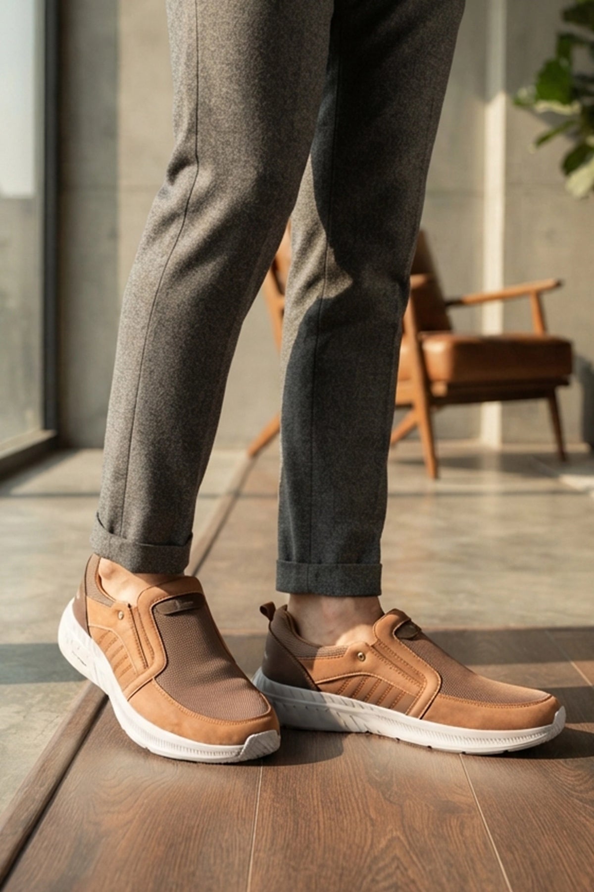 Brown Casual Slip On Sneakers 0120556