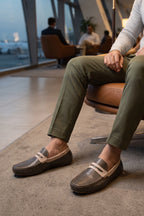 Brown Dual Ton Textured Loafers 0130938