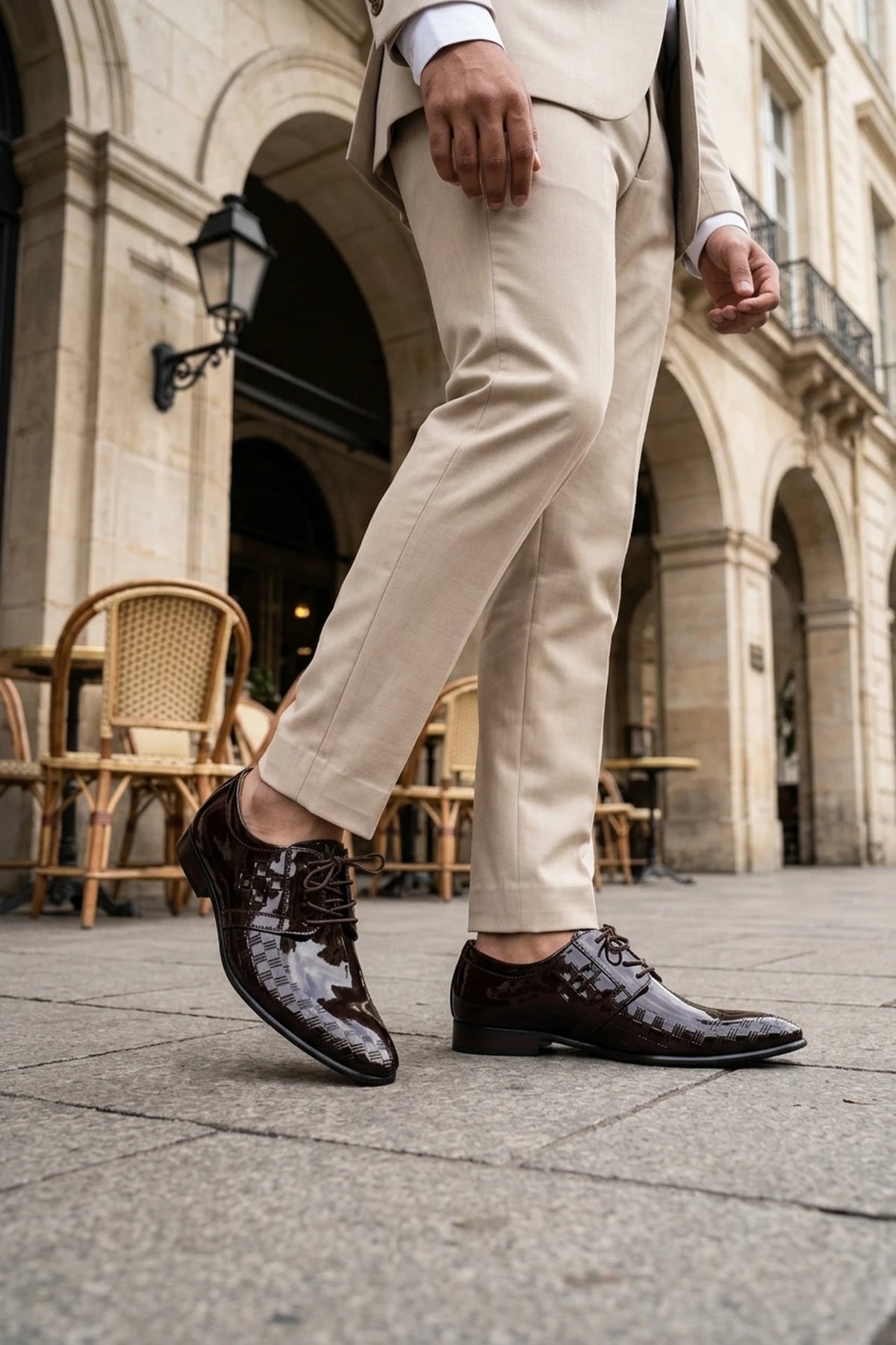 Brown Glossy Derby Shoes 0111273