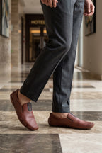 Brown Leather Loafers Men 0130956