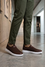 Brown Mens Slip On Sneakers 0120608