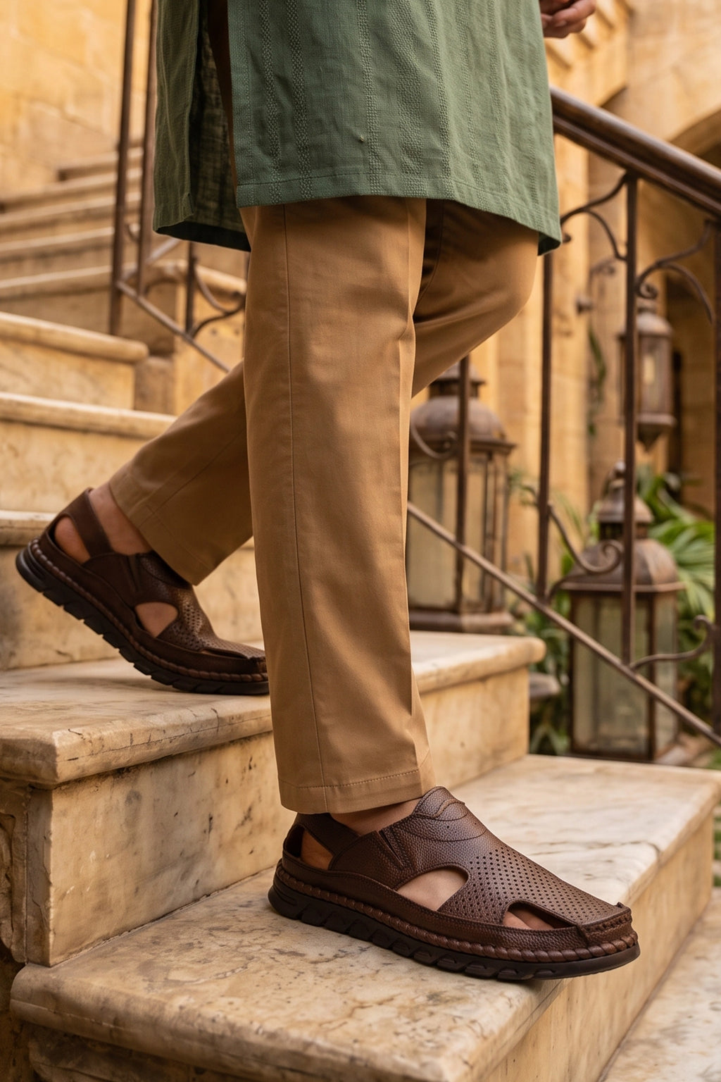 Brown Roman Sandals For Men 0141191