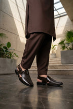 Brown Textured Peshawari Chappal 0141108
