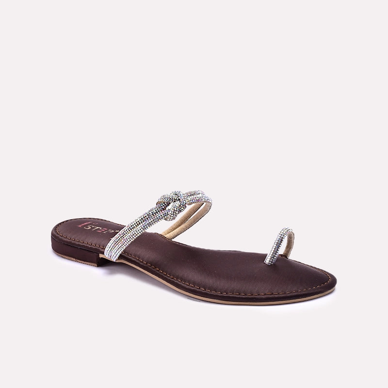 Brown Flat Fancy Slippers 0412872