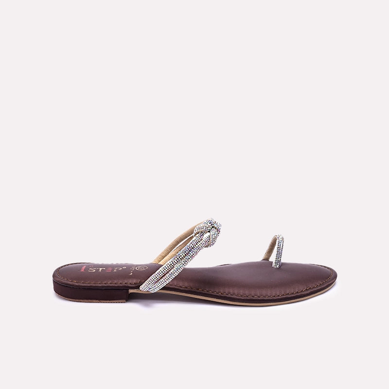 Brown Flat Fancy Slippers 0412872
