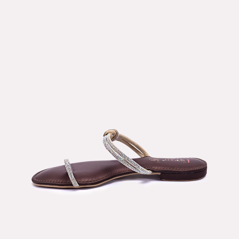 Brown Flat Fancy Slippers 0412872