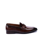 Brown Glossy Slip On Dress Shoes 0111269