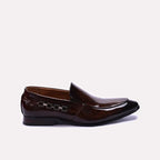 Brown Glossy Slip On Dress Shoes 0111272