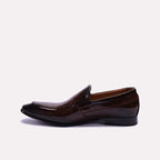Brown Glossy Slip On Dress Shoes 0111272