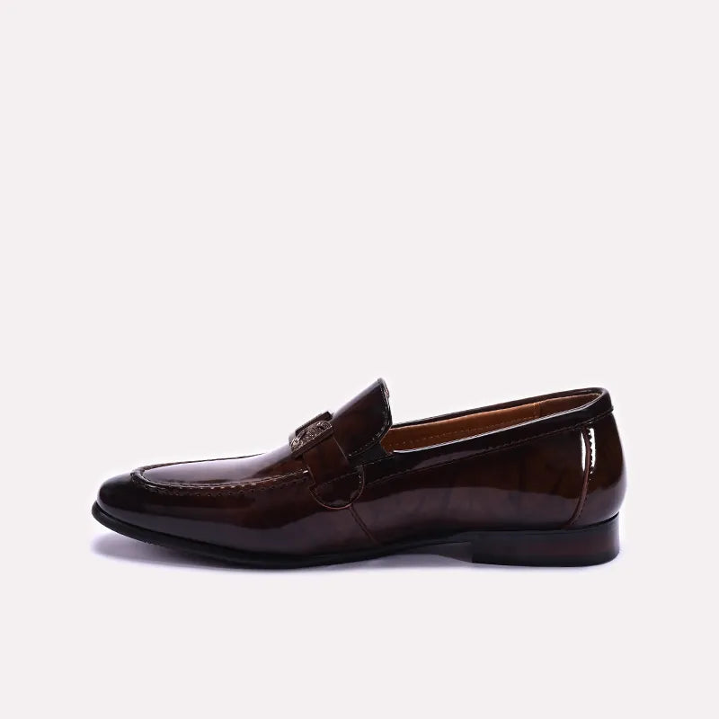 Brown Glossy Slip On Formal Shoes 0111270
