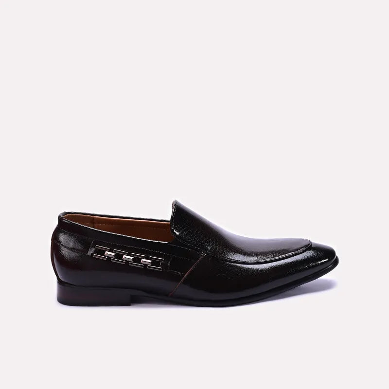 Brown Glossy Slip On Shoes 0111271