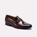 Brown Shiny Slip On Dress Shoes 0111275