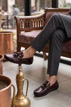 Crispin Brown Perforated Tassel Loafers 0130860