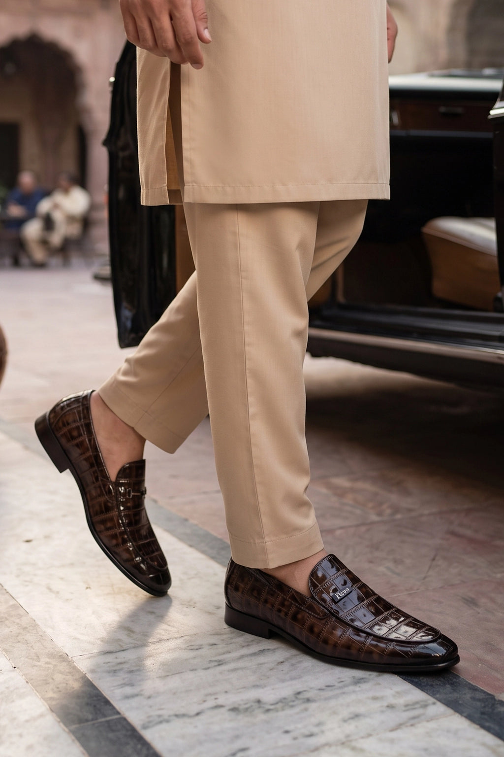 Dominic Dark Brown Crocodile Formal Loafers 0111064