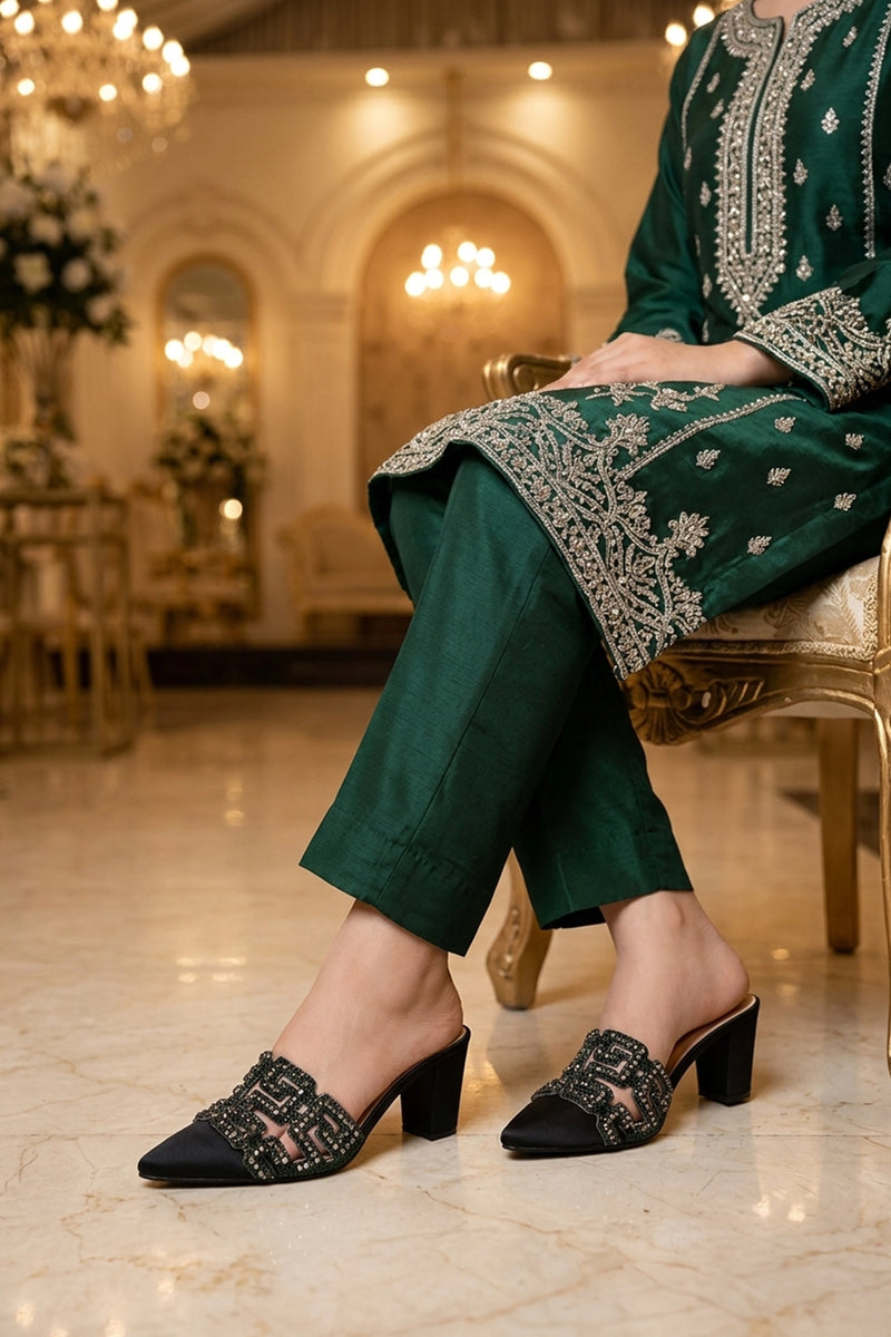Fancy Court Shoes Green 0450137
