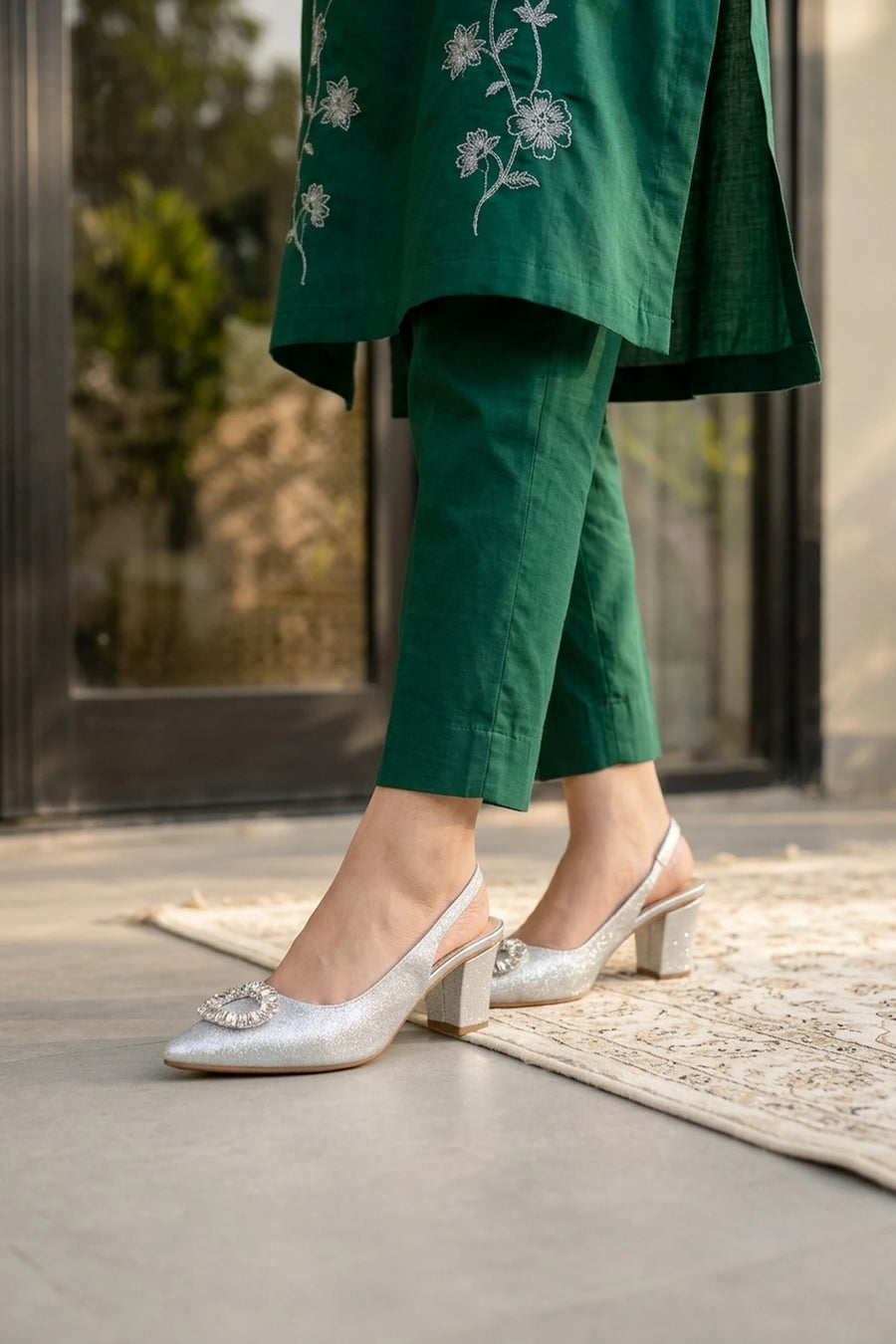 Fancy Court Shoes Silver 0450222