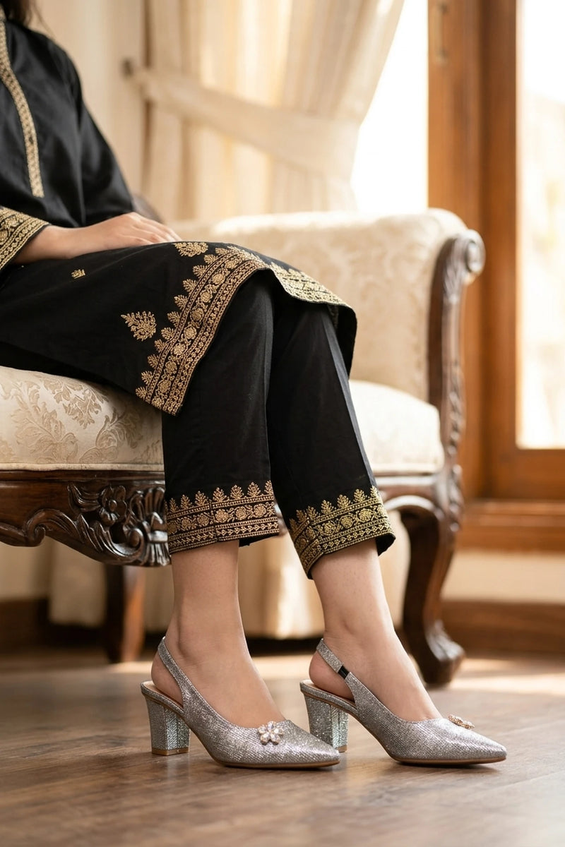 Fancy Court Shoes Silver 0450223