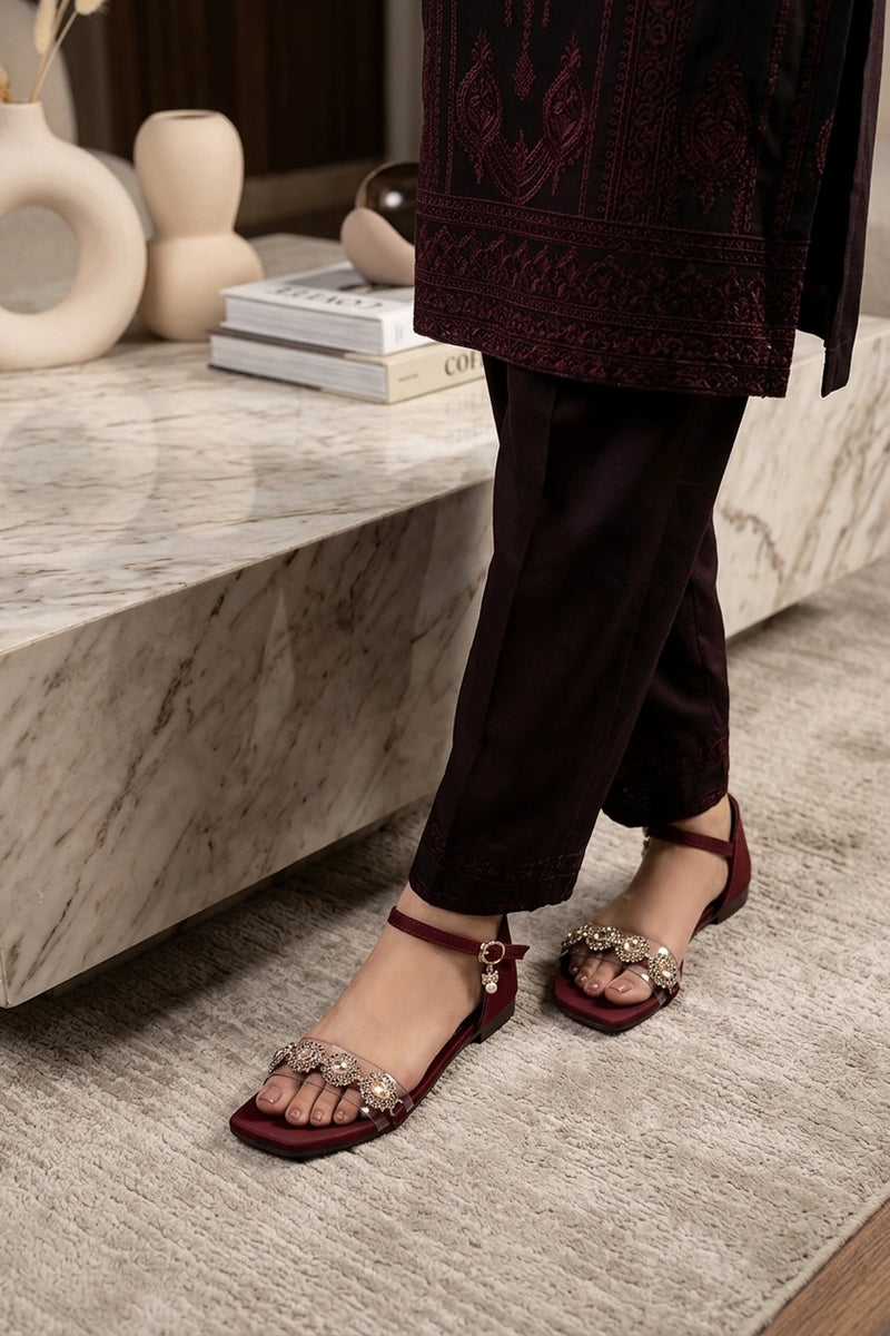 Fancy Sandal Maroon 0421688