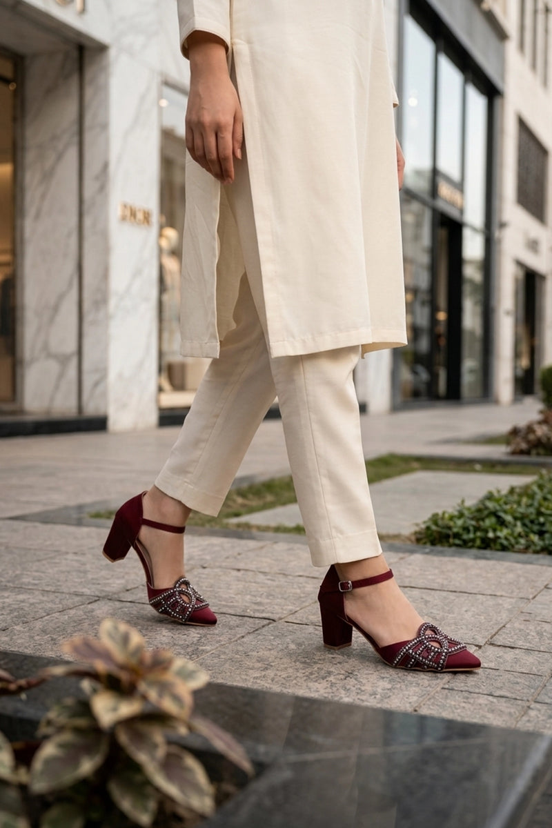 Fancy Sandal Maroon 0450131