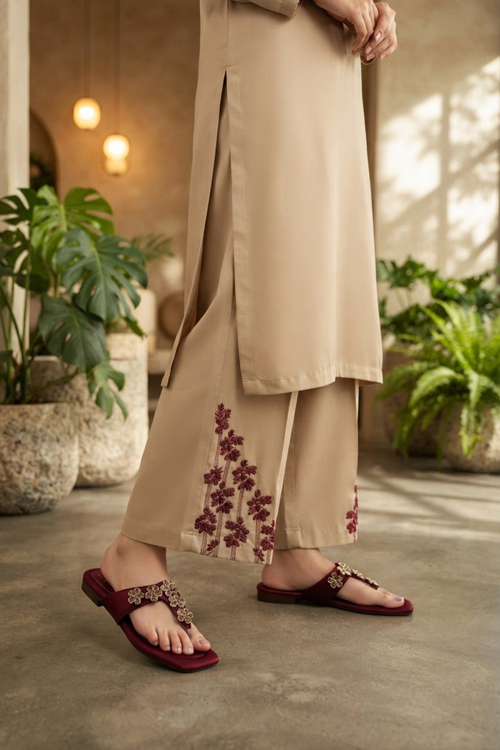 Fancy Slipper Maroon 0413676