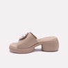 Fawn Chunky Heel Casual Slippers for Women