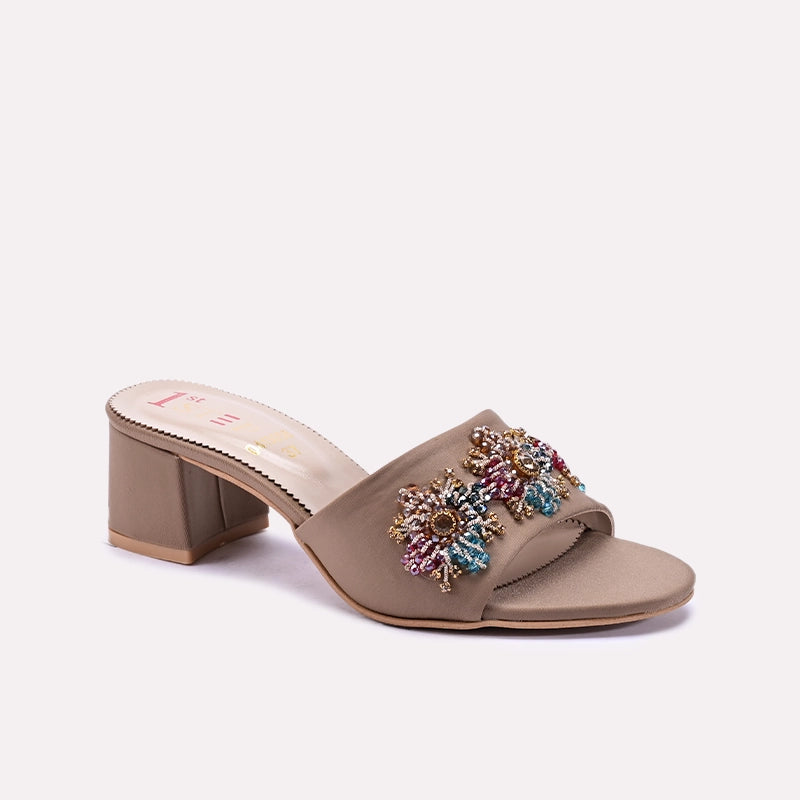 Fawn Fancy Heel Slippers