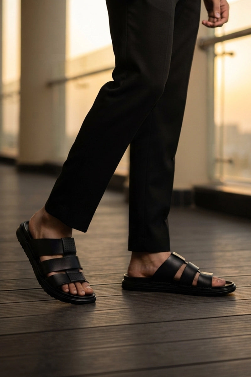 Flick Black Casual Slippers 0150923