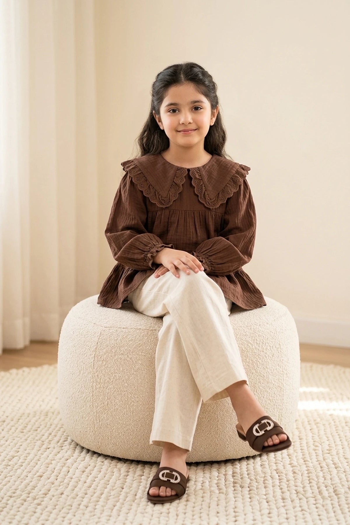 Girl Casual Slipper Brown 0730390