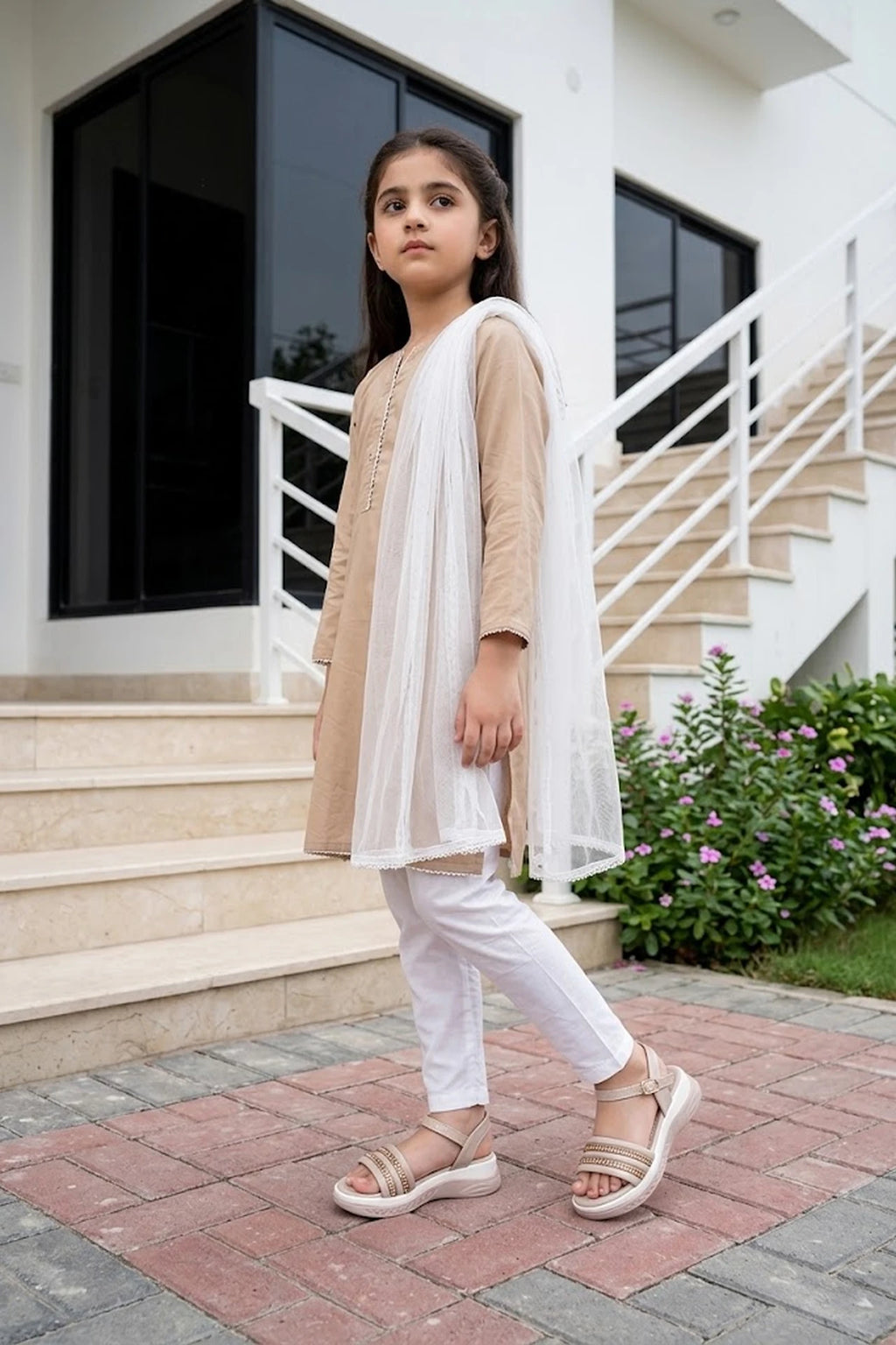 Girl Fancy Sandal Fawn 0721176