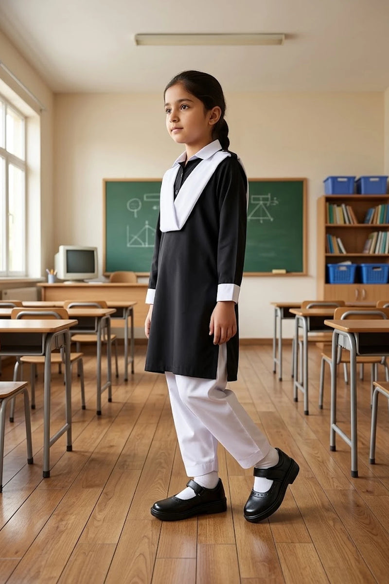 Girl School Shoes Black 0710496