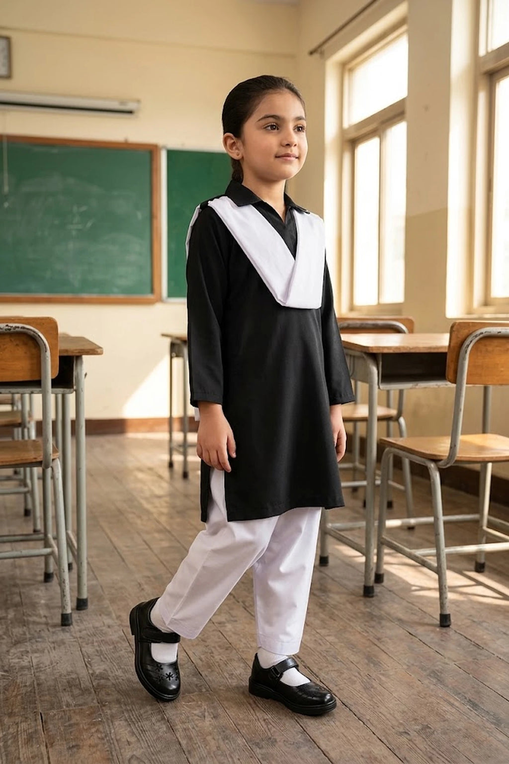 Girl School Shoes Black 0710497