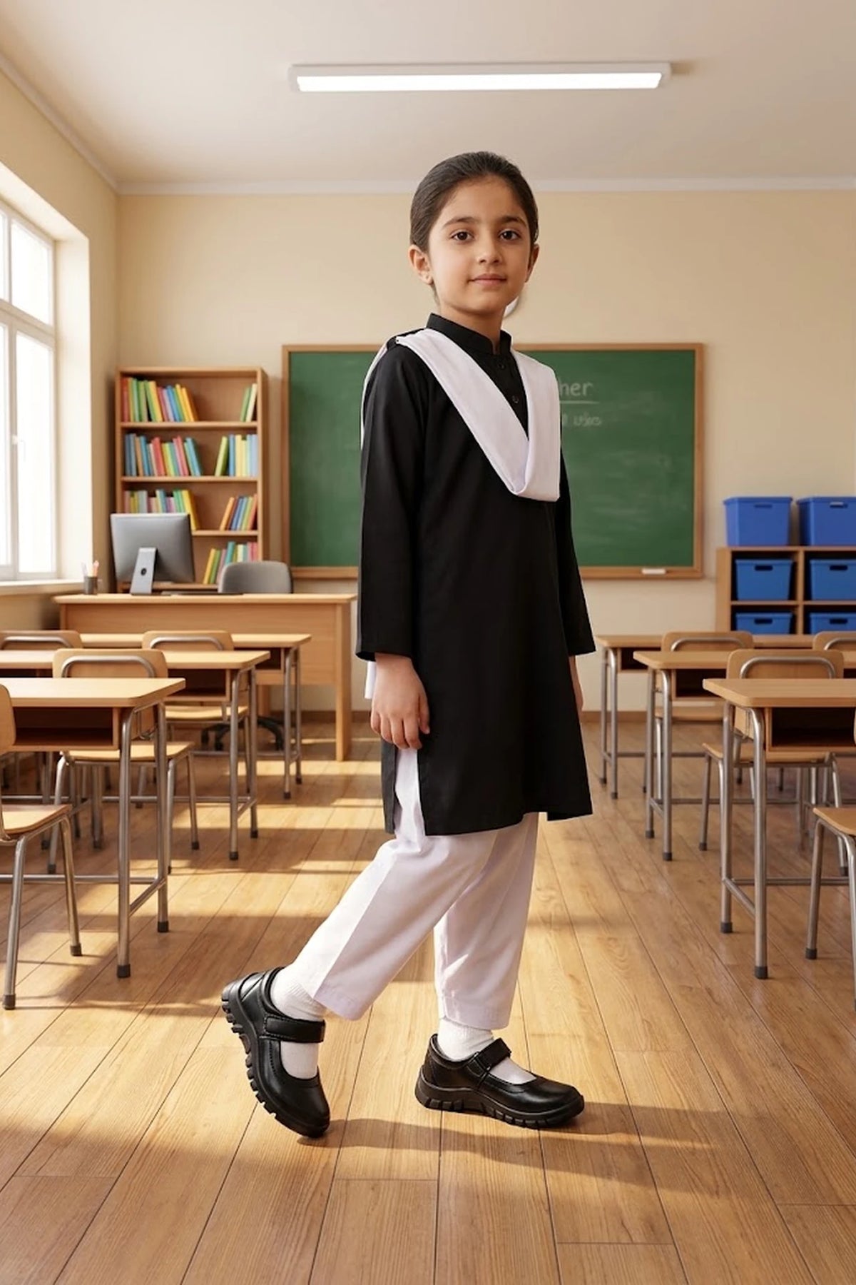 Girl School Shoes Black 0710499