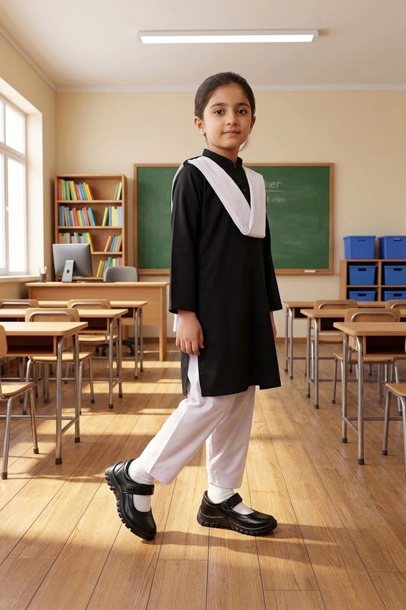 Girl School Shoes Black 0710499