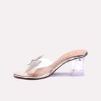 Gold Crystal Heel Fancy Slippers 0412556