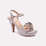 Gold Pointed Heel Bridal Sandals