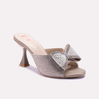 Gold Pointed Heel Bridal Slippers 0412763