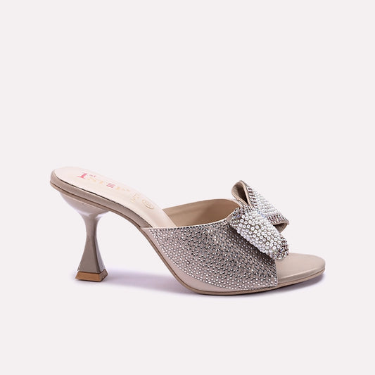 Gold Pointed Heel Bridal Slippers 0412763