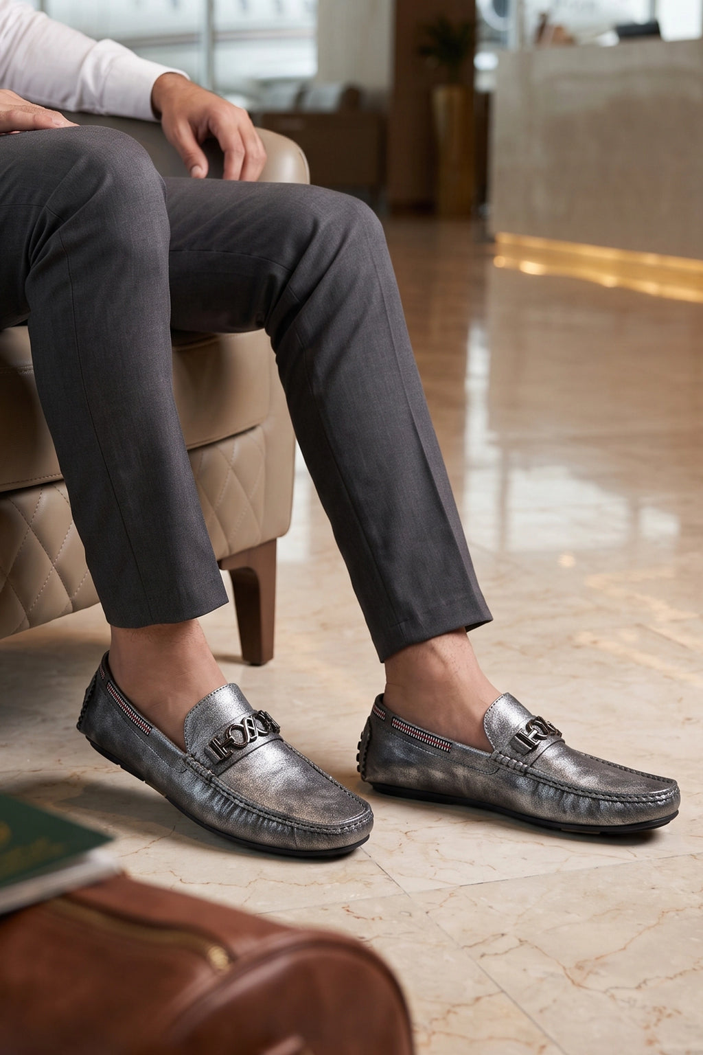 Gray Loafer Shoes 0130945