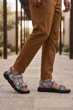 Gray Velcro Strap Sandals 0141180