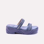 Womens Gray Casual Platform Slippers