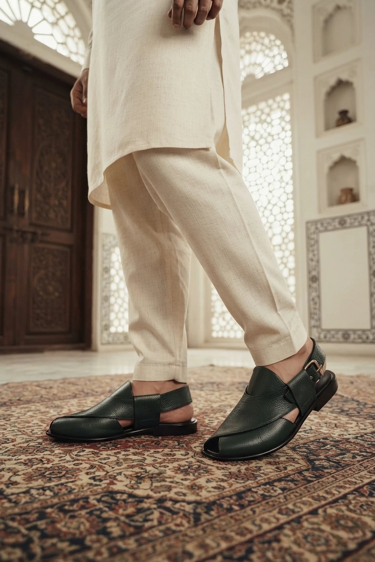 Green Kaptan Peshawari Sandal 0141075