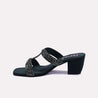Green Block Heel Fancy Slippers for Women
