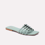 Green Casual Flat Slippers 0412822