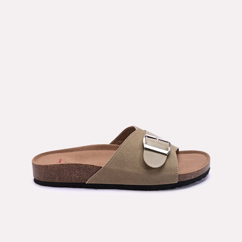 Womens Green Casual Slippers