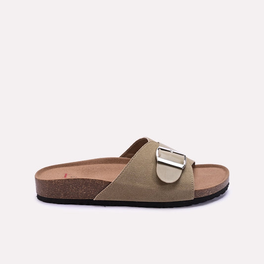 Womens Green Casual Slippers